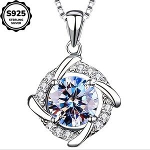 Sterling Silver Crystal Pendant Necklace